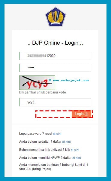 Proses Login DJP Online